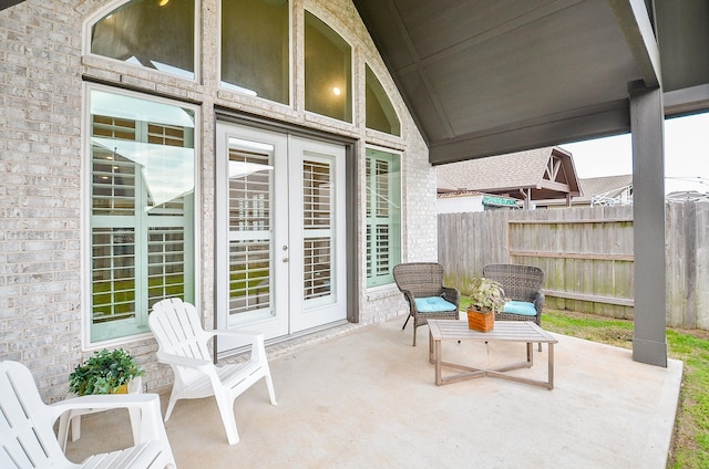 view of patio with french doors