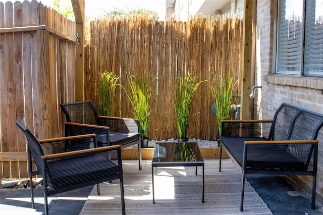 view of patio featuring an outdoor living space