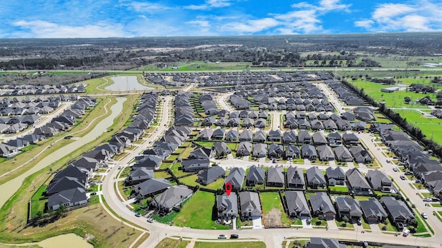 drone / aerial view with a residential view