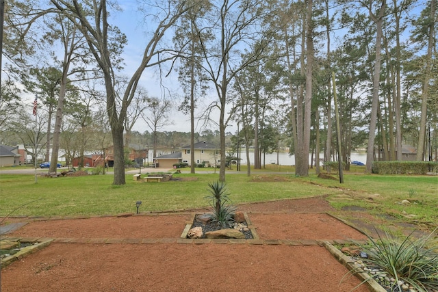 view of yard featuring a water view