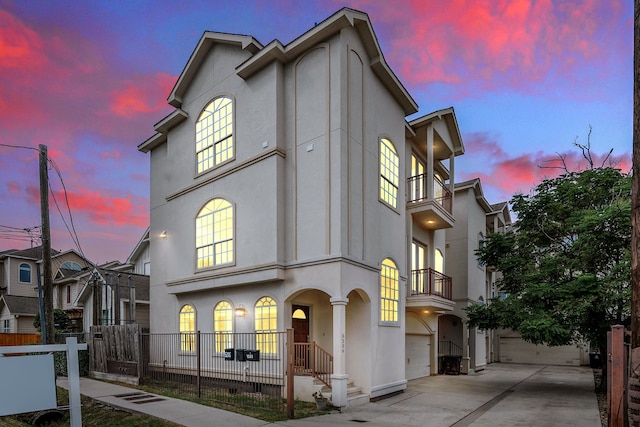 view of front of home featuring a garage