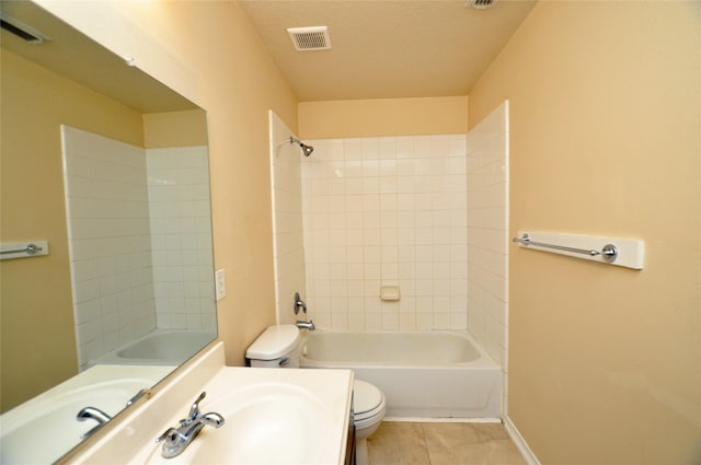 9210 Hidden Lake E Lake E, Magnolia, TX 77354 - bathroom featuring toilet, shower / bath combination, tile patterned flooring, and visible vents
