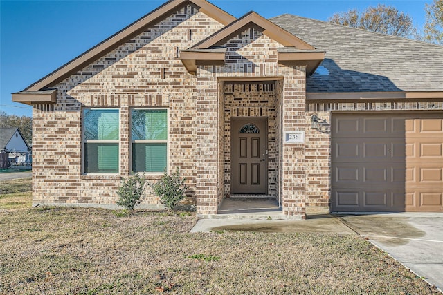 entrance to property with a garage