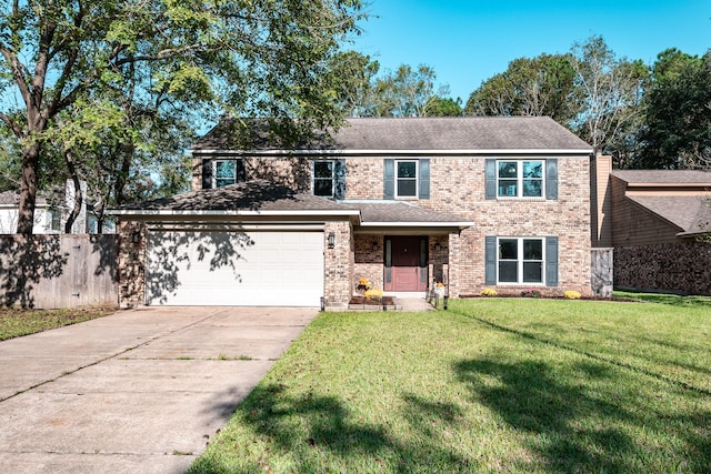 view of front of property with a front lawn