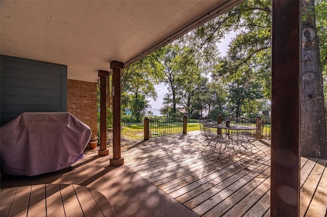 deck with grilling area