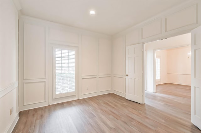 empty room featuring light hardwood / wood-style flooring