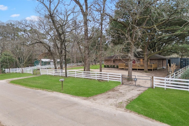 exterior space featuring a rural view