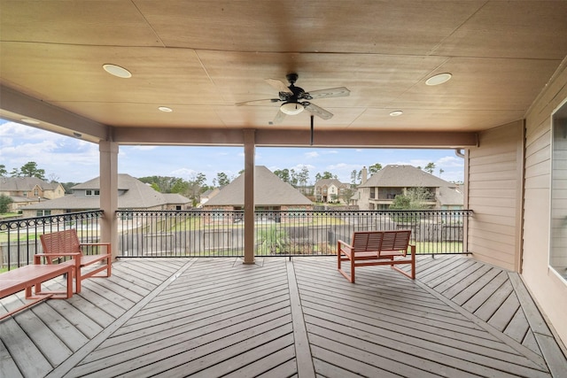 18007 Stari Most Ln, Houston, TX 77044 - deck with a residential view and a ceiling fan
