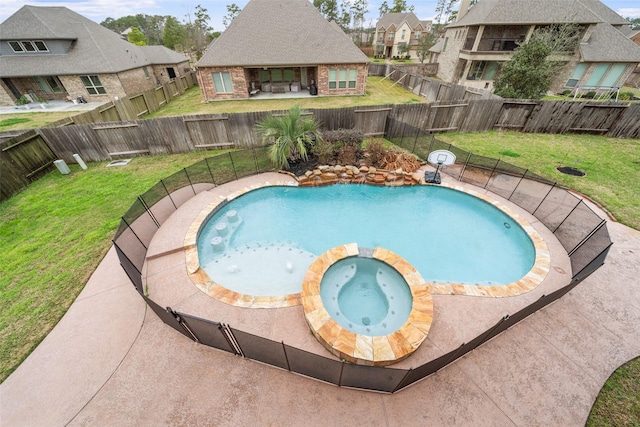18007 Stari Most Ln, Houston, TX 77044 - view of swimming pool with a residential view and a pool with connected hot tub