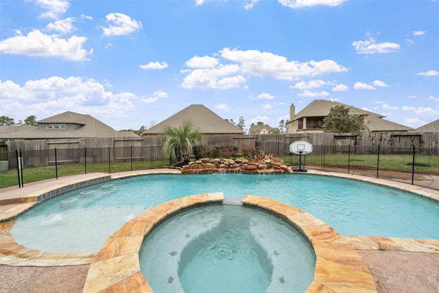18007 Stari Most Ln, Houston, TX 77044 - view of pool with a pool with connected hot tub and a fenced backyard