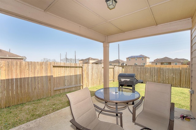 view of patio featuring grilling area