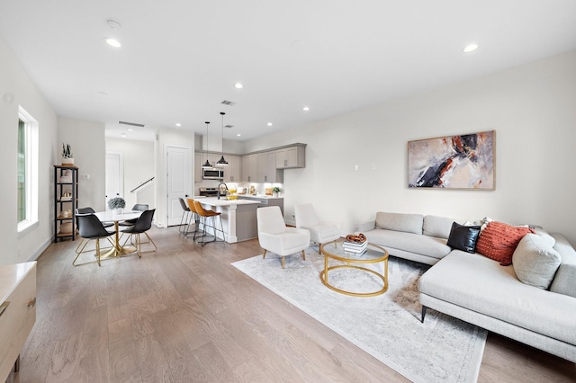 living room featuring hardwood / wood-style floors