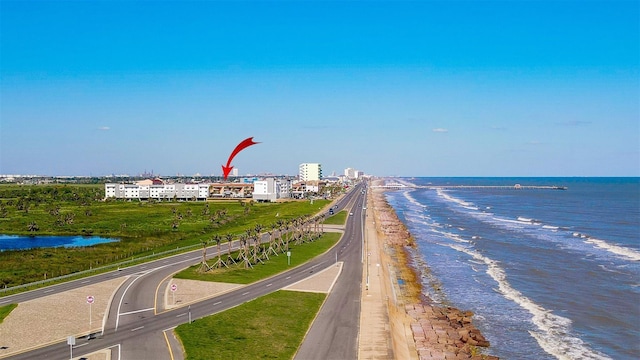 water view featuring a beach view