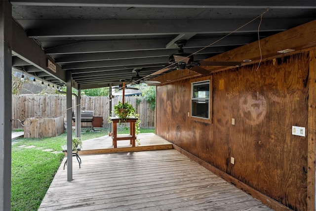 deck with ceiling fan