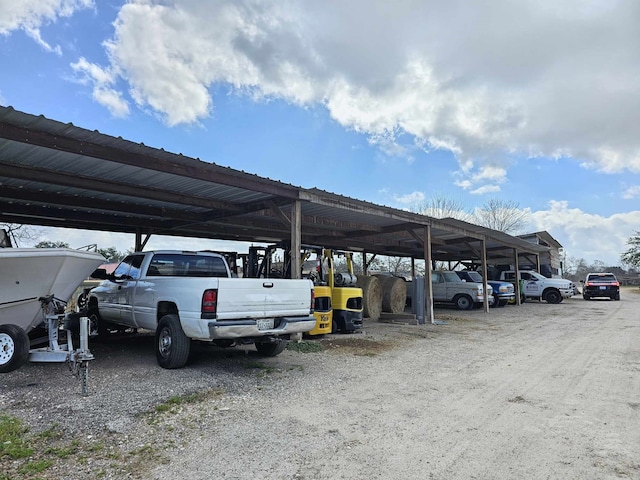 view of car parking with a carport