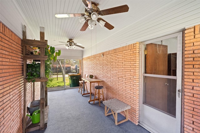 view of patio with ceiling fan