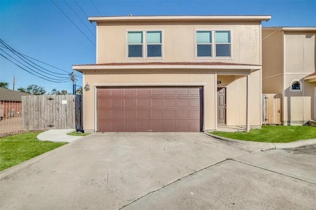 front of property with a garage