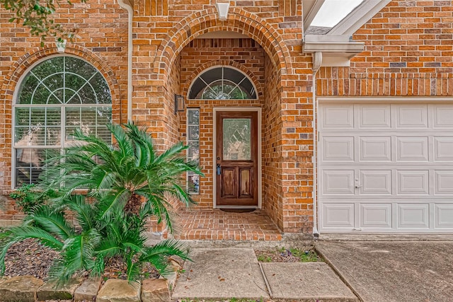 entrance to property with a garage