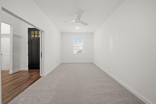 906 Hooks Trl, League City, TX 77573 - spare room with dark hardwood / wood-style floors and ceiling fan