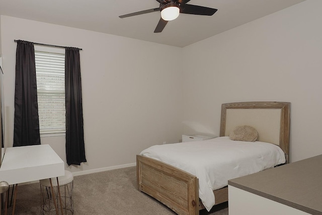 bedroom with carpet and ceiling fan