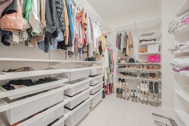 view of walk in closet