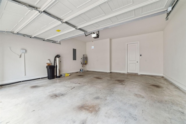 garage featuring a garage door opener and electric panel