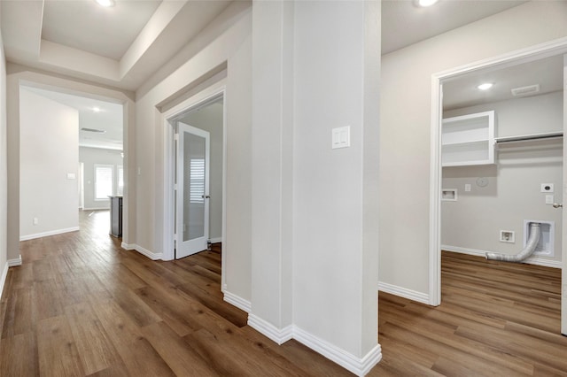 hall featuring hardwood / wood-style floors