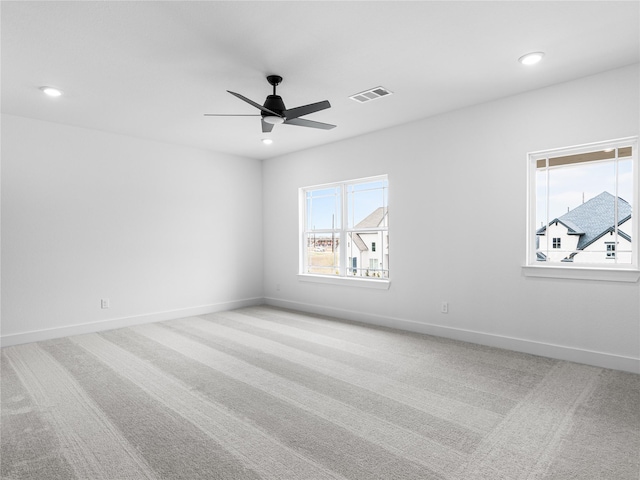 10914 Prospect Hill Ct, Missouri City, TX 77459 - carpeted empty room featuring a ceiling fan and recessed lighting