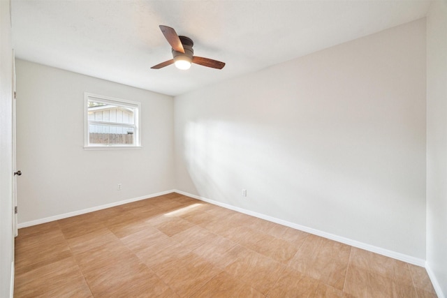 spare room featuring ceiling fan