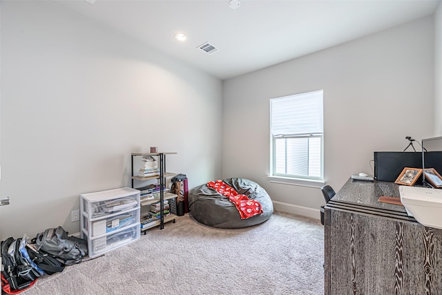 office area featuring carpet flooring