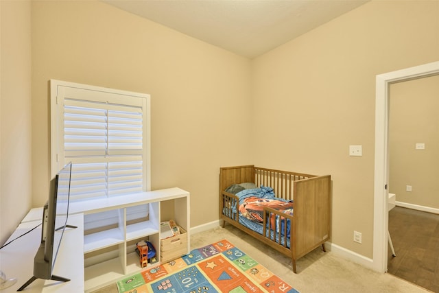 bedroom featuring carpet