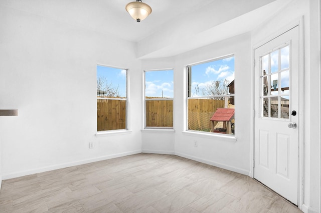 view of unfurnished sunroom