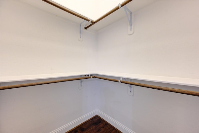 spacious closet featuring hardwood / wood-style flooring