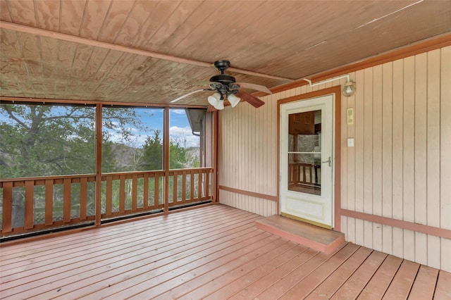 40 Pecan Cv, Coldspring, TX 77331 - unfurnished sunroom featuring ceiling fan and wooden ceiling