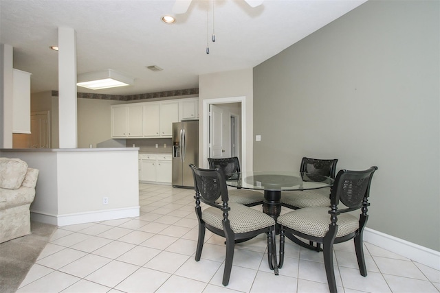 view of tiled dining space