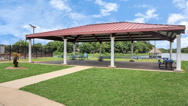 view of home's community featuring a yard and a gazebo