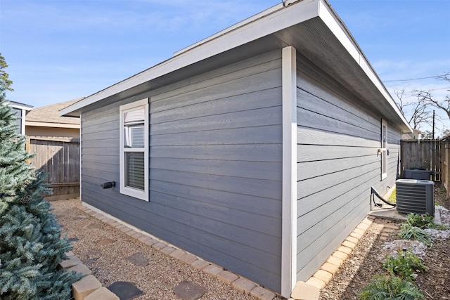 view of side of property featuring cooling unit