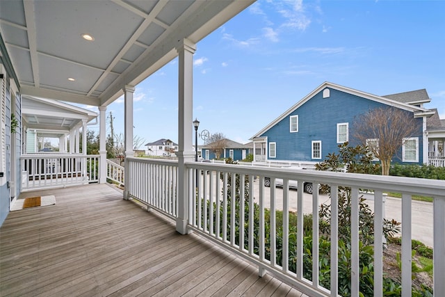 deck with a porch