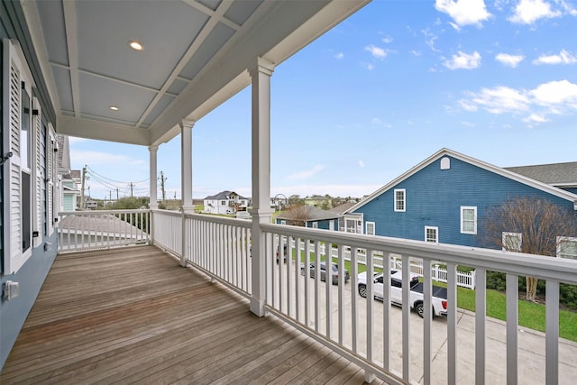 wooden terrace featuring a porch