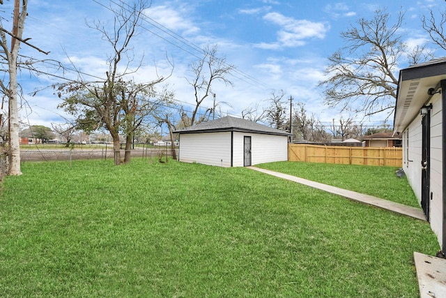 5879 Belcrest St, Houston, TX 77033 - fenced backyard with an outbuilding
