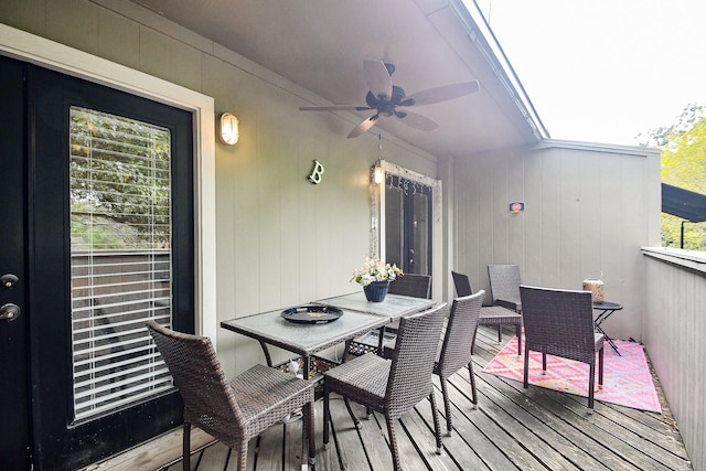 deck featuring ceiling fan