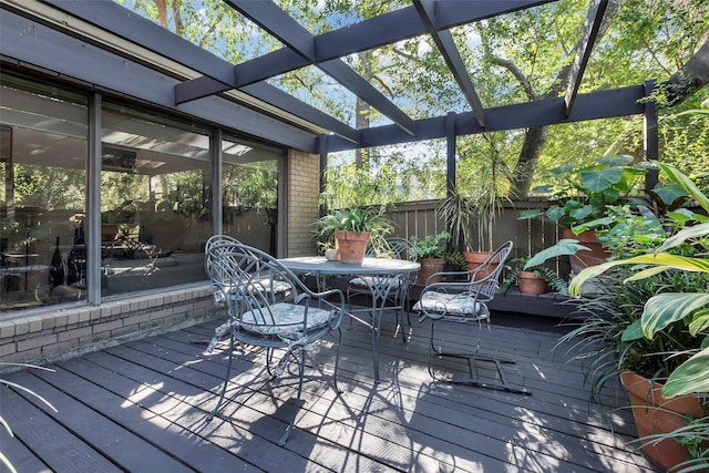 deck with a pergola