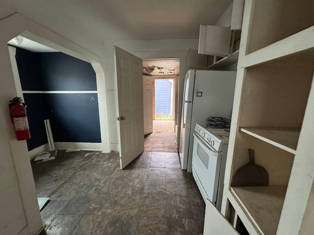 kitchen featuring white gas stove