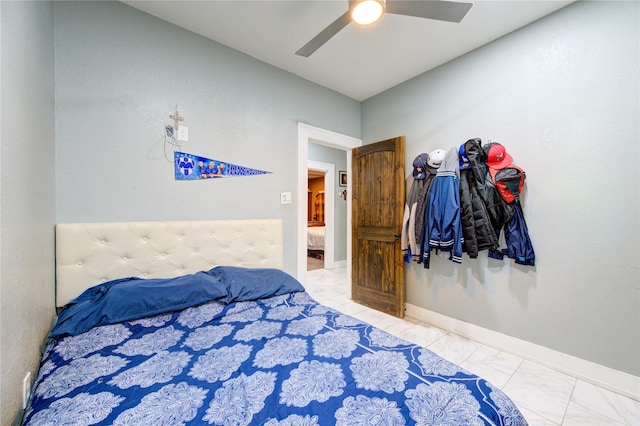 bedroom with ceiling fan