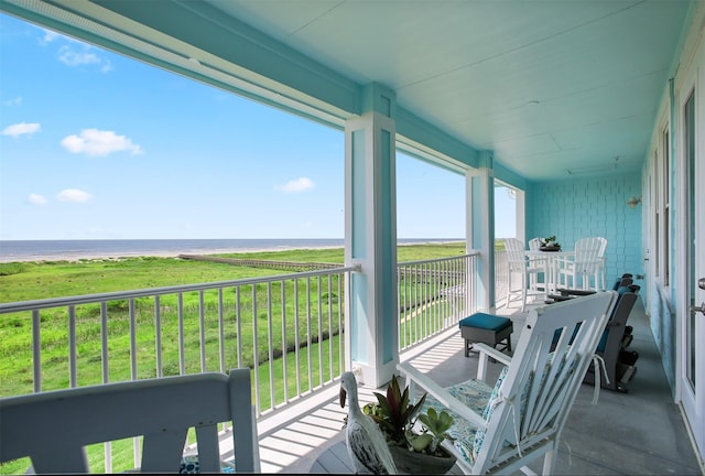 balcony with a water view