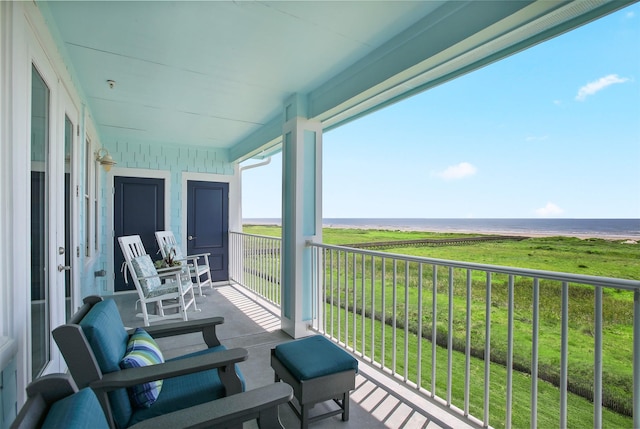 balcony with a water view