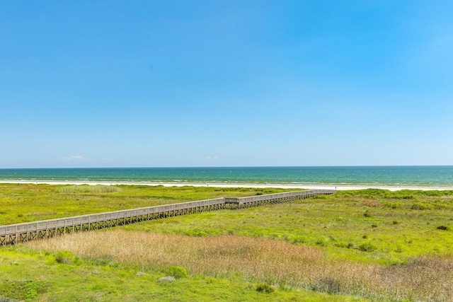 view of water feature featuring a view of the beach