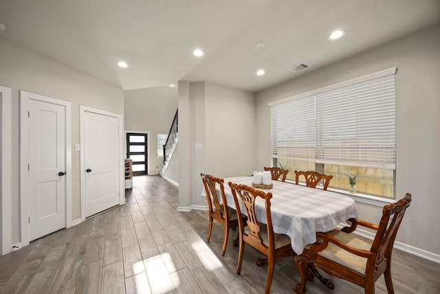 dining room featuring hardwood / wood-style flooring