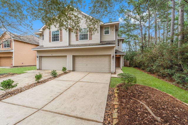 view of front of house with a garage