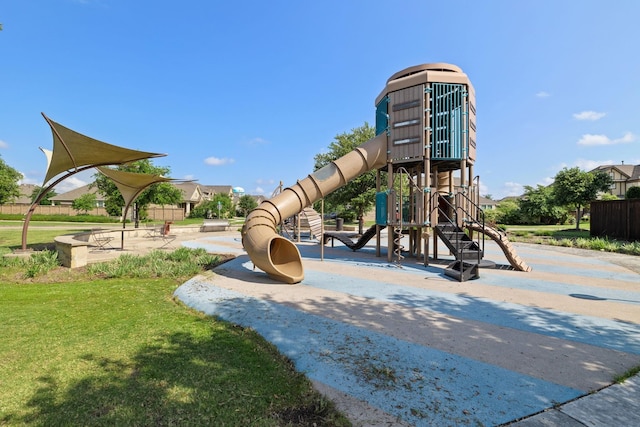 view of playground featuring a yard